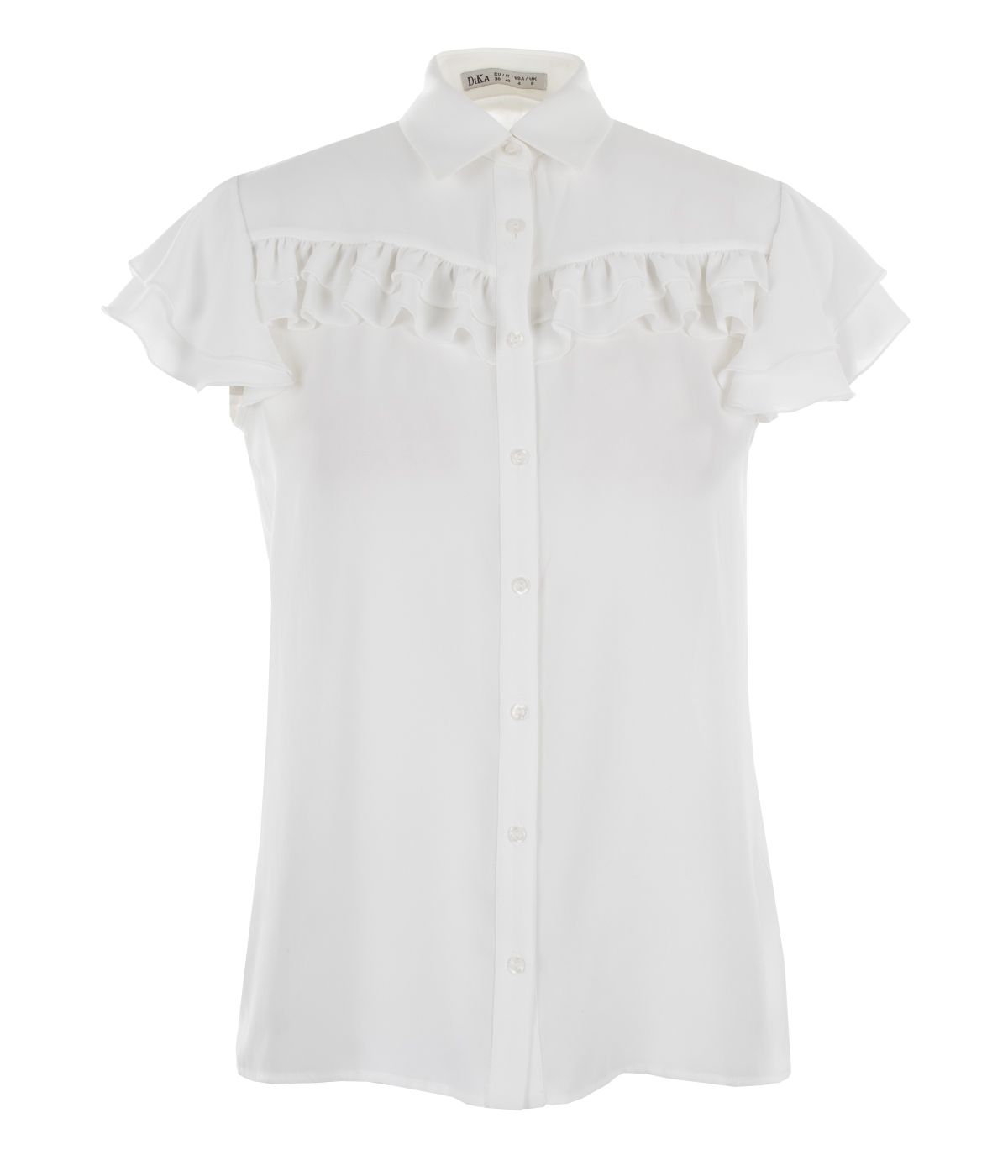 Short-sleeved shirt with frills 0